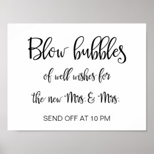 Lesbian Wedding Bubbles Sign   Calligraphy