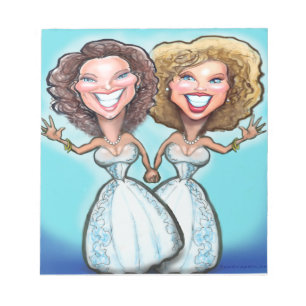 Lesbian Wedding Cake Dolls Notepad
