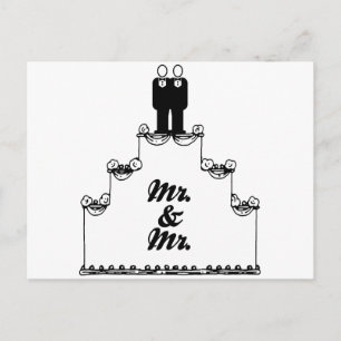 LESBIAN WEDDING CAKE MR AND MR - -  - .png Postcard