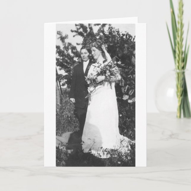 Lesbian Wedding Circa 1920 Card (Front)