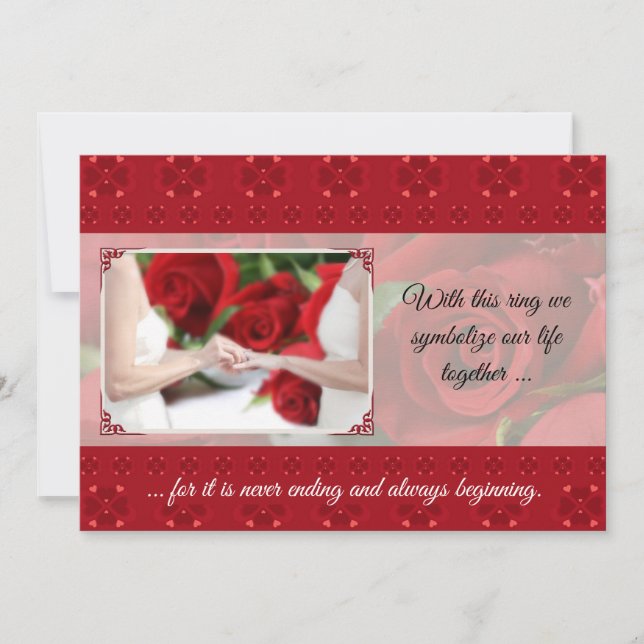 Lesbian Wedding Civil Union Announcement (Front)