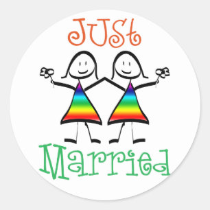 Lesbian Wedding Favours Classic Round Sticker