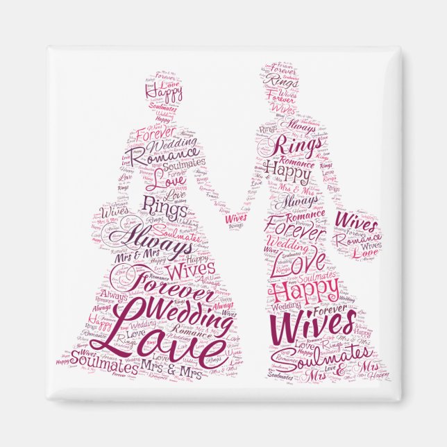 Lesbian Wedding Gay Marriage Magnet (Front)