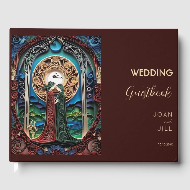 Lesbian Wedding  Guest Book (Front)