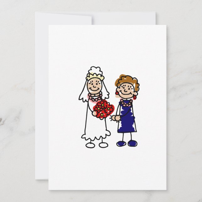 Lesbian Wedding One Bride Invitation (Front)