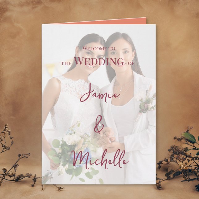 Lesbian Wedding Photo Pride Flag Gradient Program (Creator Uploaded)