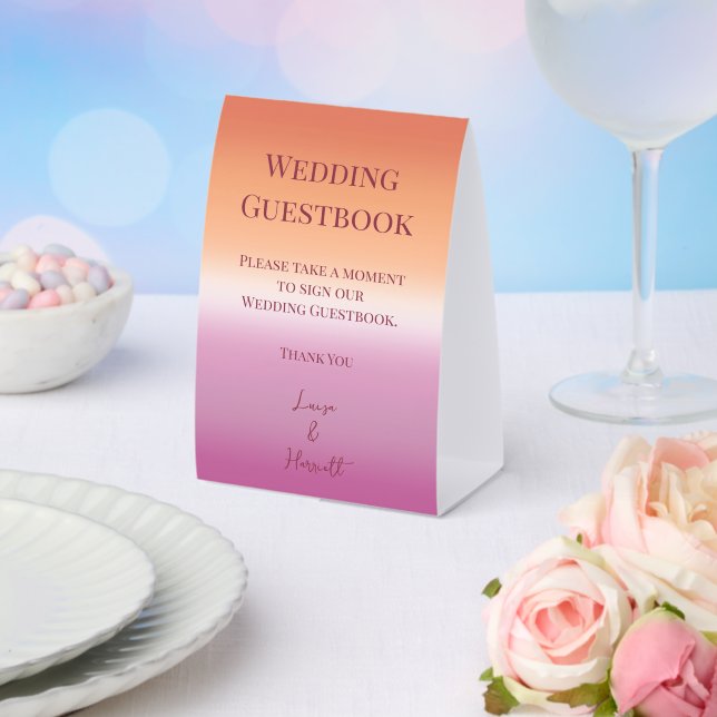 Lesbian Wedding Pride Flag Gradient Guestbook Sign (Insitu(Wedding))