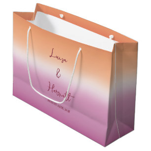 Lesbian Wedding Pride Flag Gradient Large Gift Bag