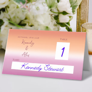 Lesbian Wedding Pride Flag Gradient Place Cards