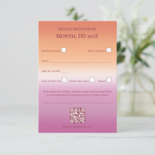 Lesbian Wedding Pride Flag Gradient RSVP Card