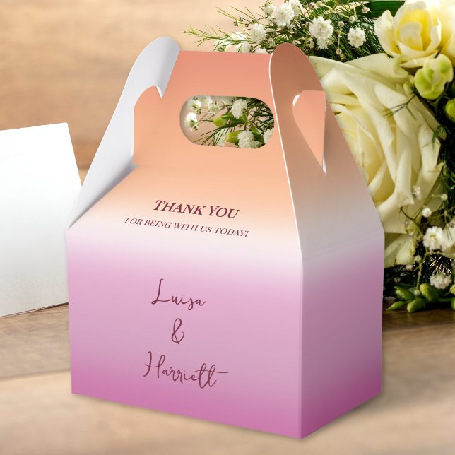 Lesbian Wedding Pride Flag Gradient Thank You Favour Box (Creator Uploaded)