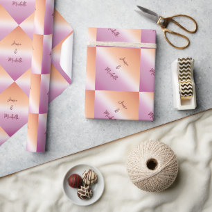 Lesbian Wedding Pride Flag Gradient Wrapping Paper