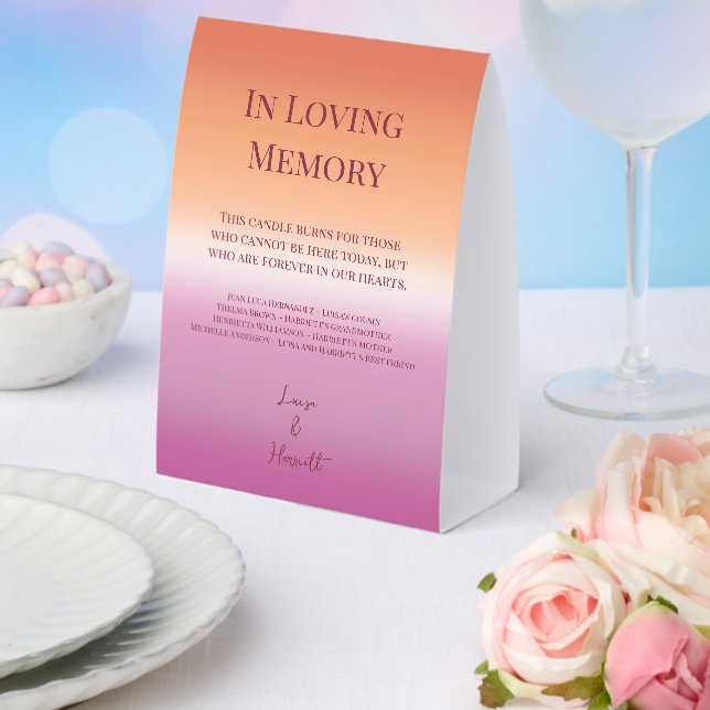 Lesbian Wedding Pride Flag In Loving Memory Sign (Insitu(Wedding))