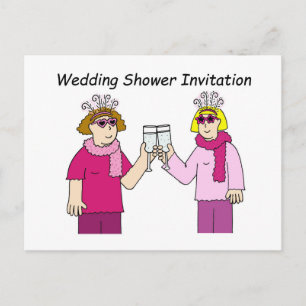 Lesbian wedding shower invitation. invitation postcard