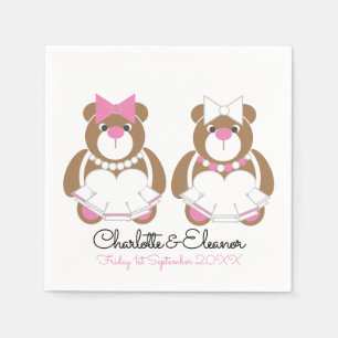 Lesbian Wedding Teddy Bear Brides Napkin