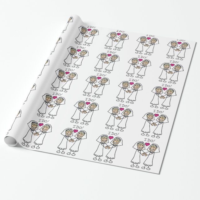 Lesbian WEdding Wrapping Paper (Unrolled)
