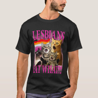 Lesbians Eat What! Funny Cat Gay Pride LGBTQ Mens T-Shirt