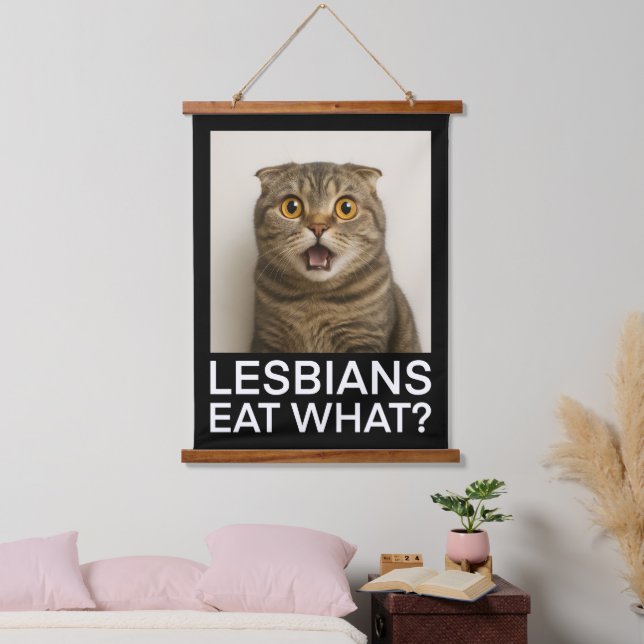 Lesbians Eat What Funny Hanging Tapestry (Bedroom)