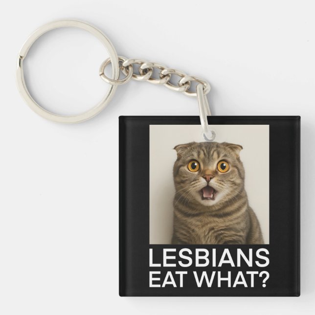 Lesbians Eat What Funny Key Ring (Front)
