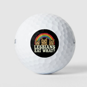 Lesbians Eat What Vintage LGBT Pride Month Meme Golf Balls