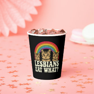 Lesbians Eat What Vintage LGBT Pride Month Meme Paper Cups
