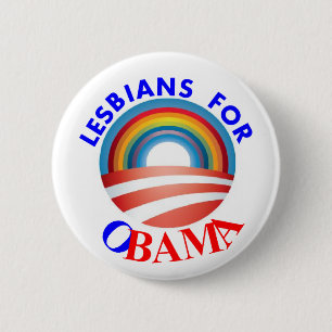 LESBIANS FOR OBAMA 6 CM ROUND BADGE