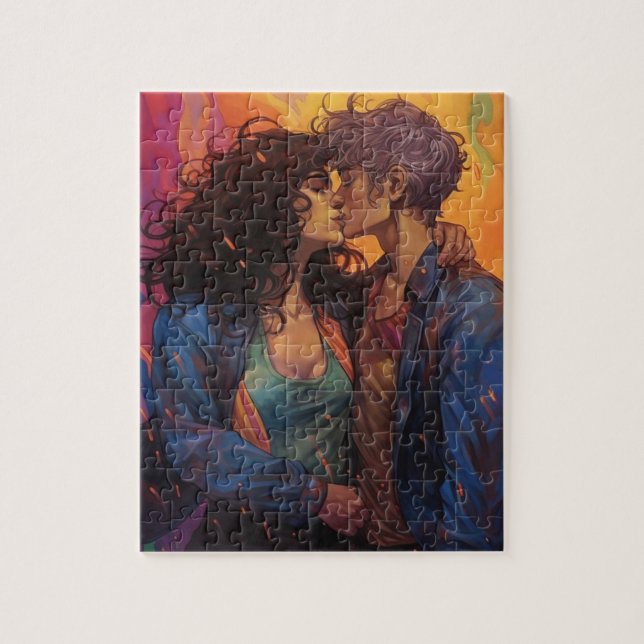 Lesbians in Love Beautiful Women Couple  Jigsaw Puzzle (Vertical)