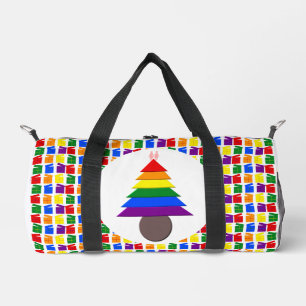 Lesbians Rainbow Christmas Tree and Presents Duffle Bag