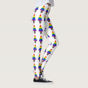 Lesbians Rainbow Christmas Tree and Presents Leggings