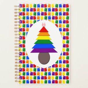 Lesbians Rainbow Christmas Tree and Presents Planner