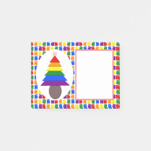 Lesbians Rainbow Christmas Tree and Presents Post-it Notes