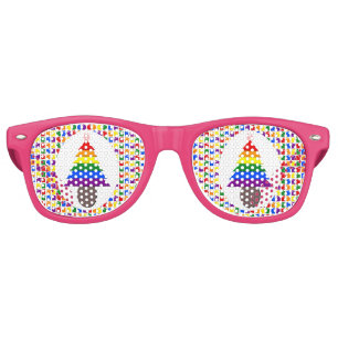Lesbians Rainbow Christmas Tree and Presents Retro Sunglasses