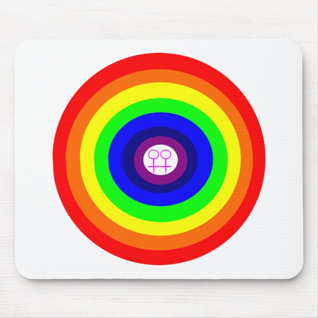 Lesbians Round Rainbow Mousepad (Front)