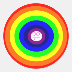 Lesbians Round Rainbow Sticker