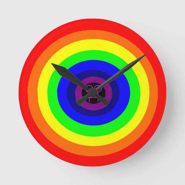 Lesbians Round Rainbow Wall Clock (Front)