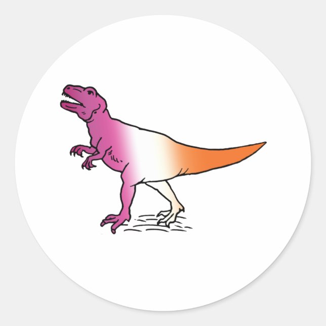Lesbisaurus Classic Round Sticker (Front)