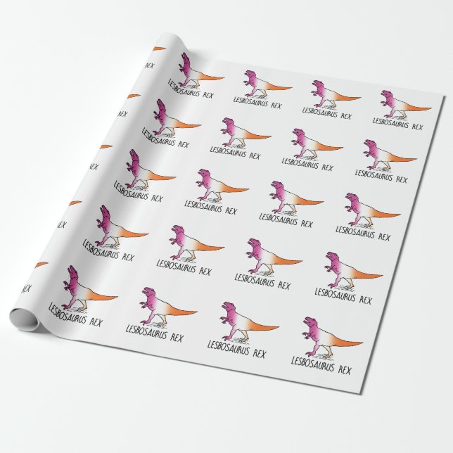 Lesbosaurus Rex Wrapping Paper (Unrolled)