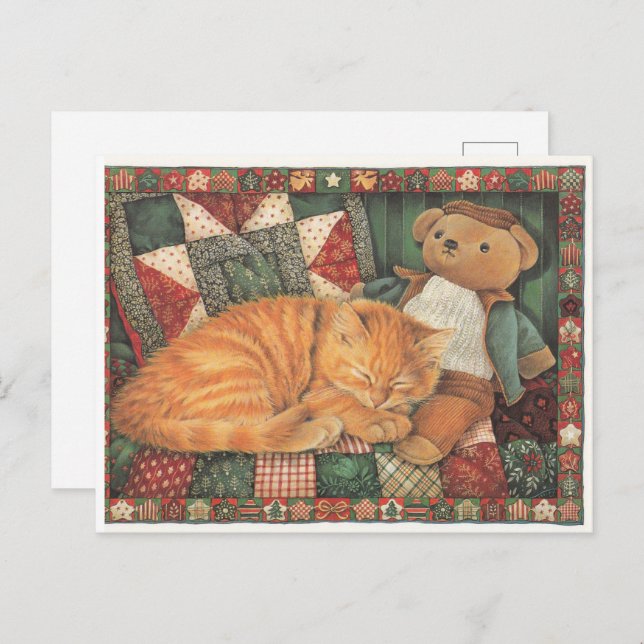  LESLEY ANNE IVORYS CHRISTMAS CAT POSTCARD (Front/Back)