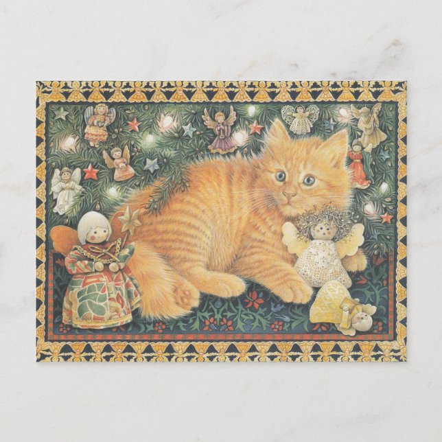  LESLEY ANNE IVORYS CHRISTMAS CAT POSTCARD (Front)
