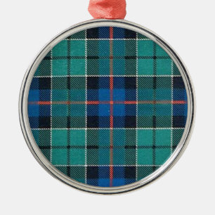 LESLIE FAMILY TARTAN METAL ORNAMENT