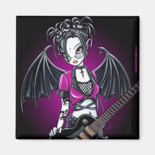 "Leslie" Gothic Guitar Fairy Art Magnet