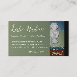 Leslie Harlow Festival Business Card