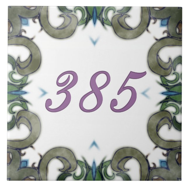 Leslie House Number Ceramic Tile (Front)