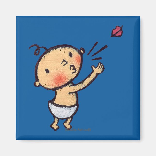 Leslie Patricelli Blow a Kiss Baby Magnet (Front)