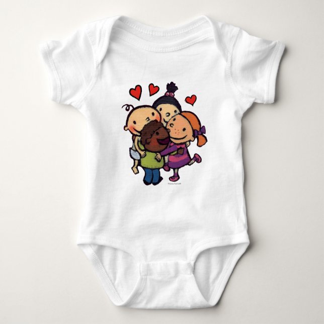 Leslie Patricelli Group Hug with Friends Baby Bodysuit (Front)