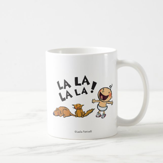 Leslie Patricelli Singing Baby with Bunny Slippers Coffee Mug (Right)