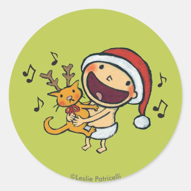 Leslie Patricelli's Fa La La Baby Classic Round Sticker (Front)