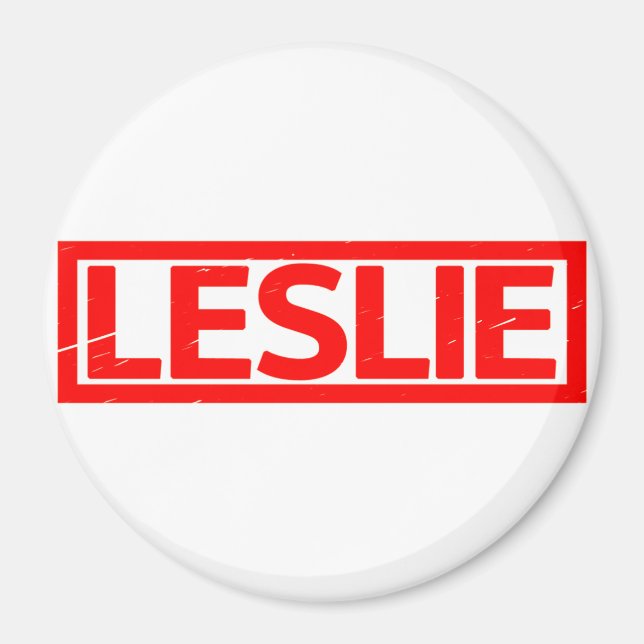 Leslie Stamp Magnet (Front)