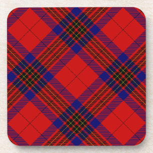 Leslie tartan red blue purple plaid coaster