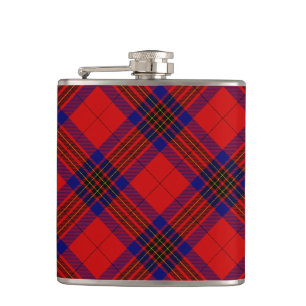 Leslie tartan red blue purple plaid hip flask
